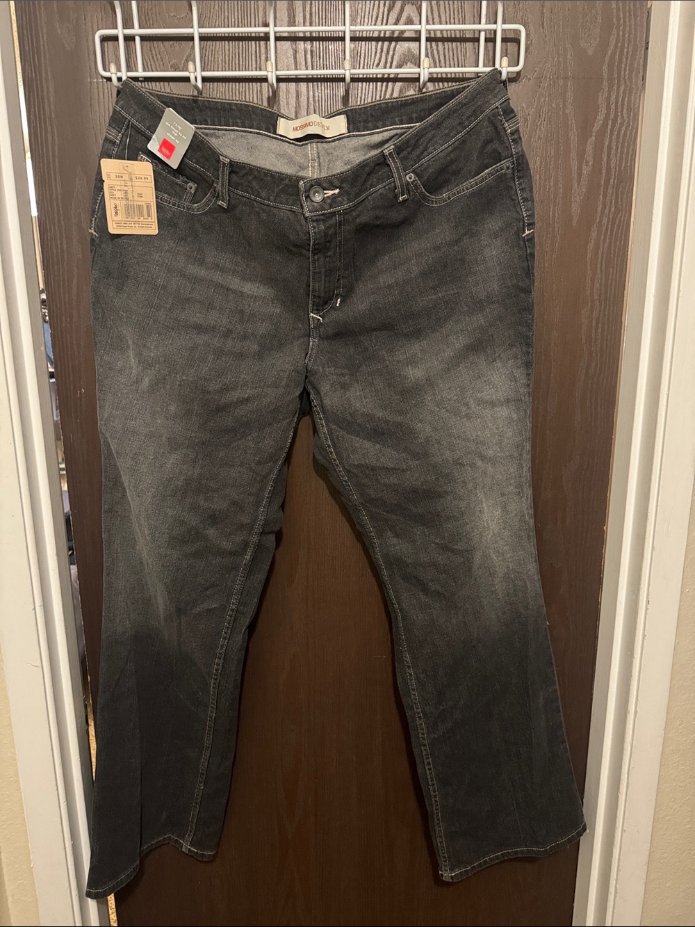 Vintage 2004 Low Rise Modern Fit Gray Wash Stretch Jeans Straight Leg 20W New